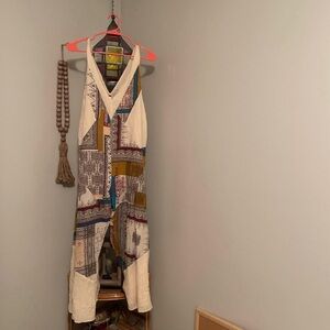 Free people patch work Deliah wide leg onsie romper